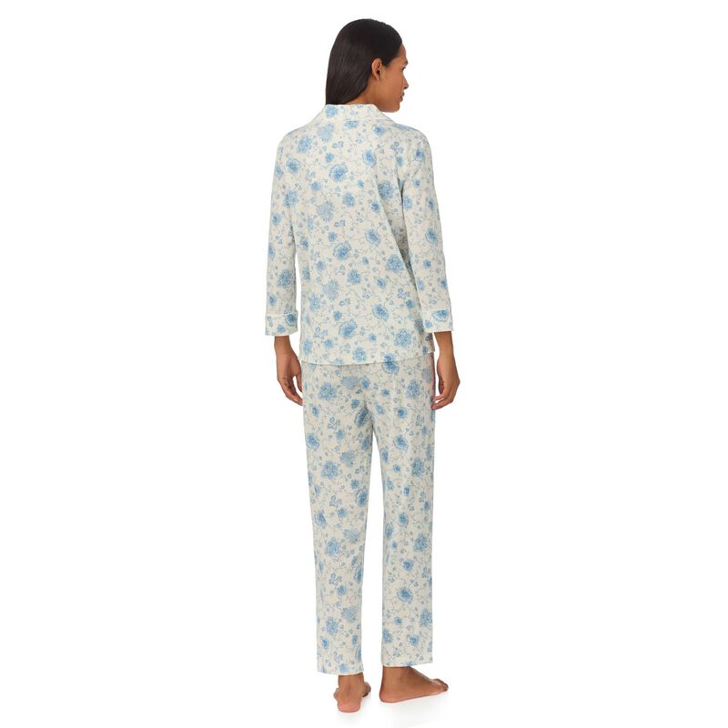 Lauren Ralph Lauren Classic Knits 3/4 Sleeve Notch Collar Pajama Set image number 1
